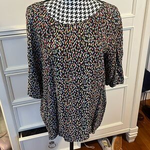 EUC Multicolor Elbow Length Blouse with Tie